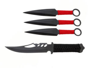 Set Cutit de vanatoare Extreme Battle si trei cutite de aruncat
