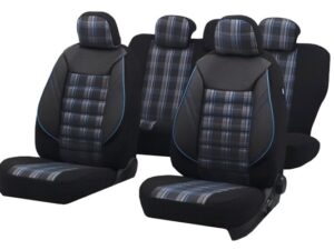 Set Huse Scaun Sport Negru-Albastru