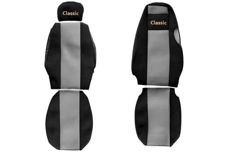 Reducere 17% - Set huse scaun textil camion compatibile cu SERIA 4 cu tetiere diferite, Gri 1 Set huse scaun textil camion compatibile cu SERIA 4 cu tetiere diferite