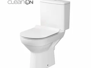 Set vas WC pe pardoseala Cersanit City New Clean On cu rezervor si capac inchidere lenta