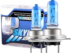 Set 2 becuri Pegasus H7 Skyline Xenon Look auto-tec halogen putere 55W 1500 lumeni temperatura 5000K