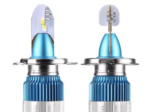 Set 2 lampi H4 LED MI2 auto cu doua faze putere 50W temperatura 6000k