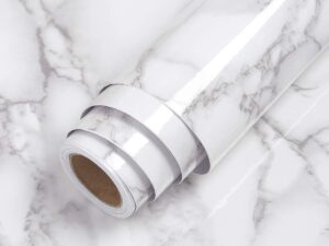 Set 2 X Autocolant Marmura ALBA 60 x 300 Autoadeziv Rezistent pentru Mobila