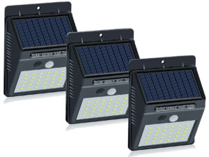 Set 3 Lampi BRIGHT 30 LED Solare cu senzor de miscare si lumina 1 mod ILUMINARE