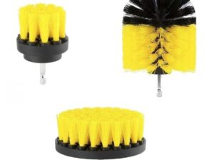 Set 3 perii pentru curatare universale cu adaptor pentru bormasina galbene