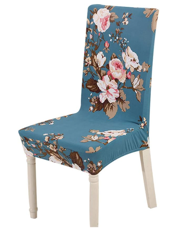 Reducere 69% - Set 6 huse pentru scaun model ALBASTRE cu floricele CC-106 1 Set 6 huse pentru scaun model ALBASTRE cu floricele CC-106