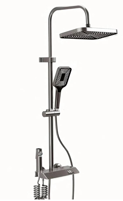 Set de dus multifunctional tip ploaie cu afisare digitala si cu termostat