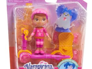 Set figurine cu accesorii Vampirina Poppy si Wolfie cu trotineta