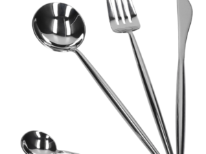 Set tacamuri 24 piese stil portughez otel inoxidabil culoare ARGINTIU