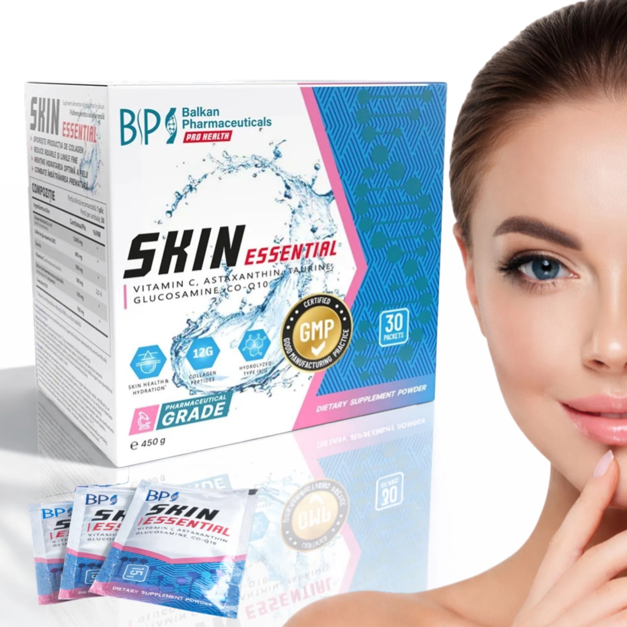 Reducere 15% - Skin Essential Colagen Hidrolizat, 30 plicuri, Balkan Pharmaceuticals 2 30 plicuri
