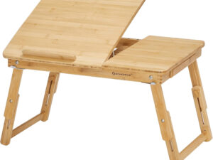 Masuta laptop bambus reglabila inaltime unghi sertar lateral