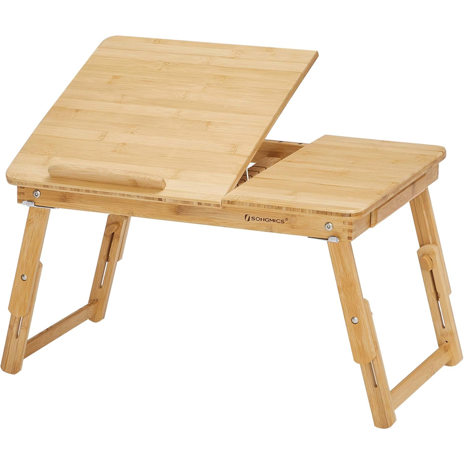 Reducere 20% - Masuta laptop bambus reglabila inaltime unghi sertar lateral, 68x35x22 cm, pliabila, natural 1 Masuta laptop bambus reglabila inaltime unghi sertar lateral