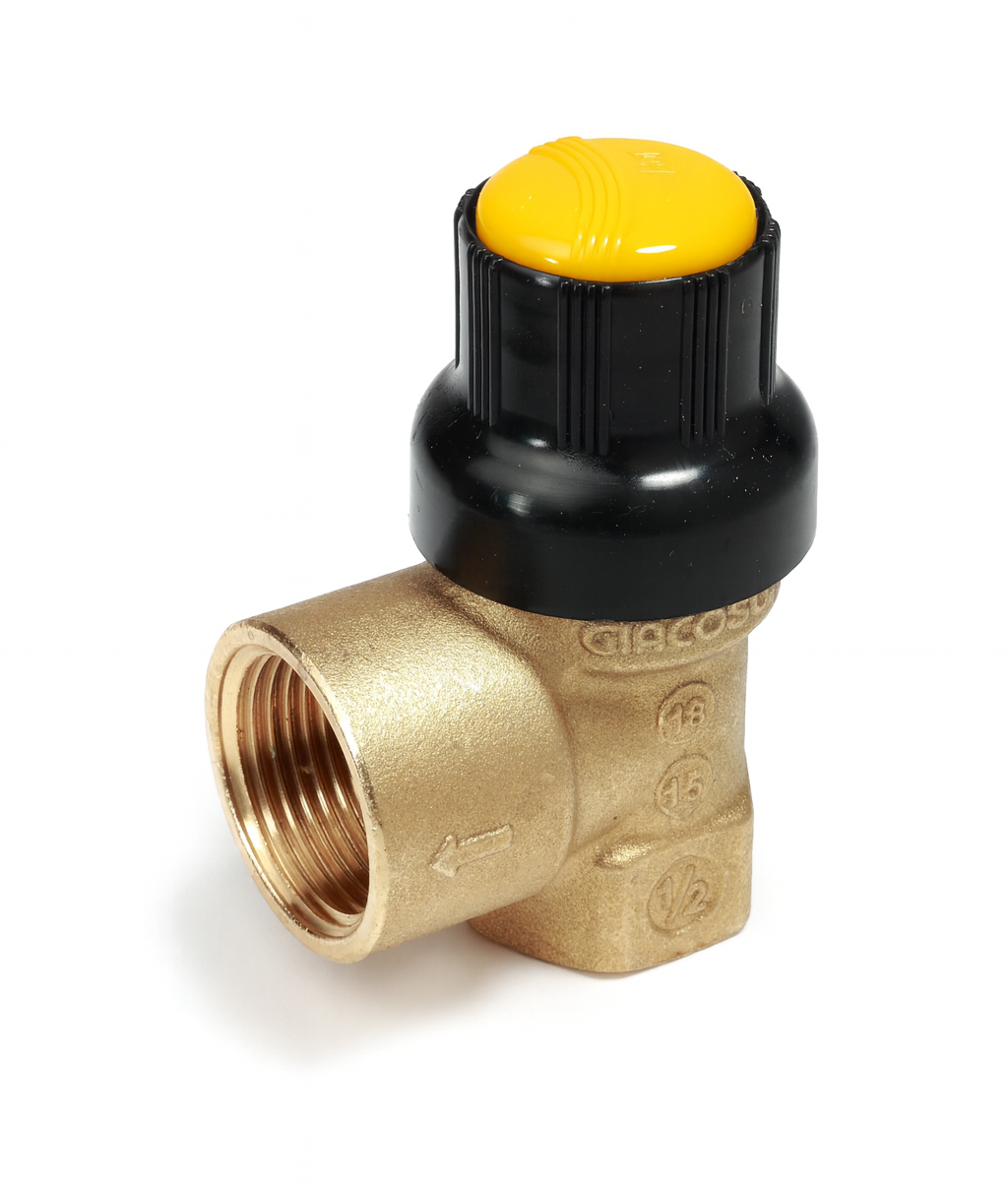 Reducere 15% - Supapa de siguranta solara Giacomini R140CY009, 6 bar, filet interior 1 2 x 3 4 , pentru instalatii termice si panouri solare, alama 1 Supapa de siguranta solara Giacomini R140CY009