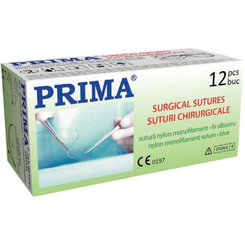 Reducere 14% - Sutura Neresorbabila din Nylon, USP 4/0, 75 cm, Ac Tapercut 1/2 20 mm, pentru Proceduri Generale, Prima 1 Sutura Neresorbabila din Nylon