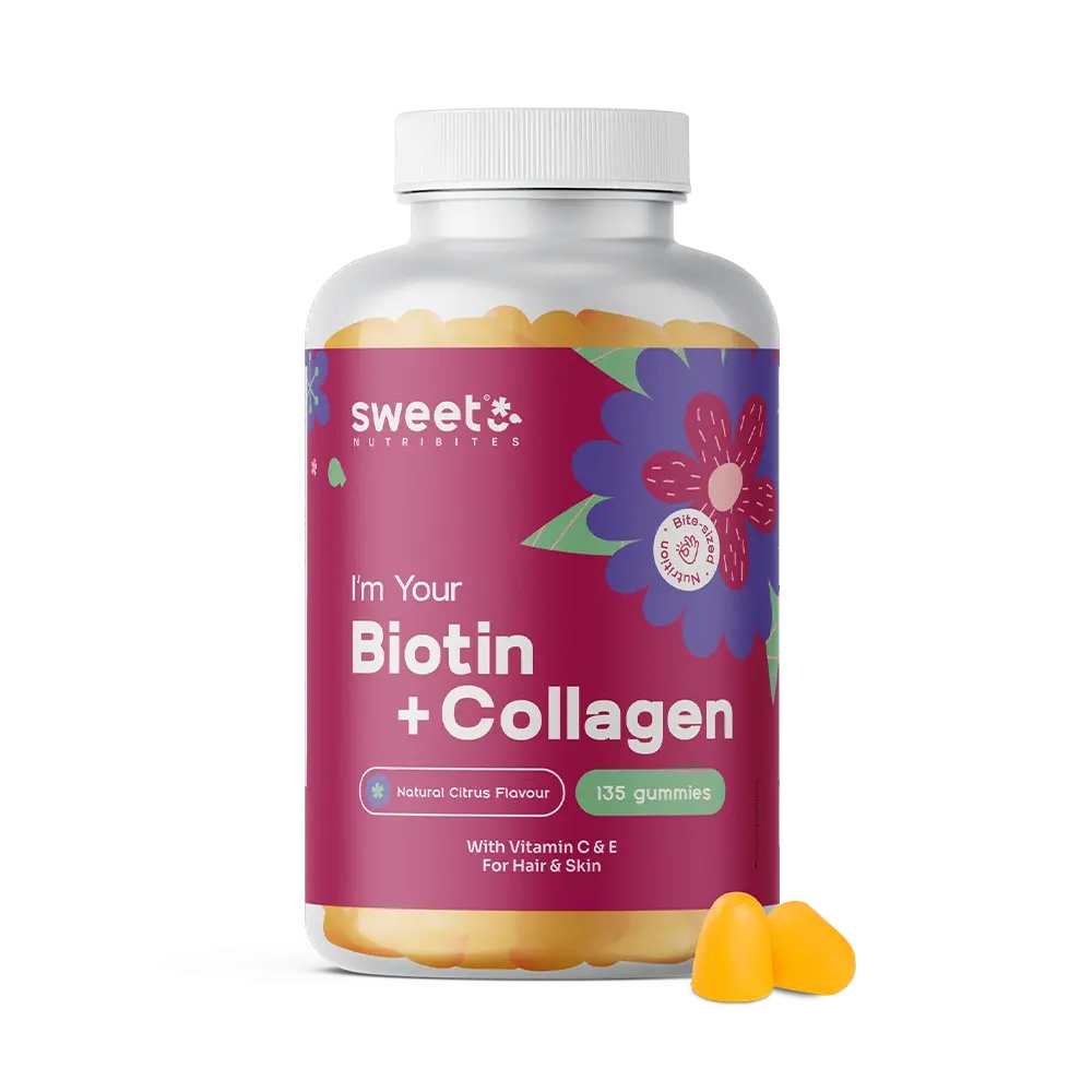 Reducere 15% - Sweet Nutribites, Biotin + Collagen - jeleuri cu bitoină și colagen, 135 jeleuri 1 Sweet Nutribites