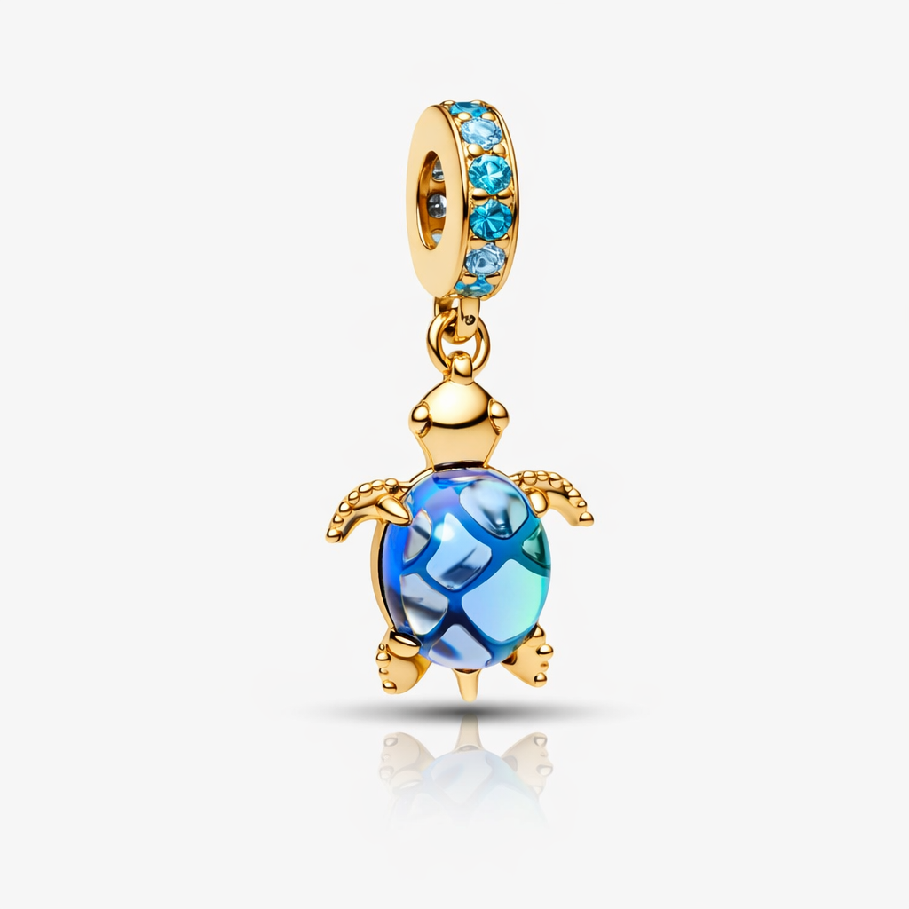 Reducere 48% - Talisman Pandantiv Broasca Albastra Gold Cu Argint 1 Talisman Pandantiv Broasca Albastra Gold Cu Argint