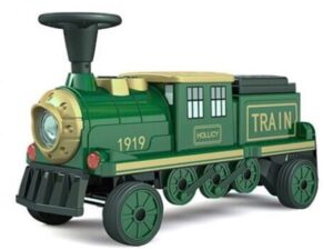 Trenulet electric SX1919 verde pentru 2 copii