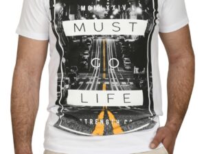 Tricou barbat cu imprimeu MUST GO LIFE