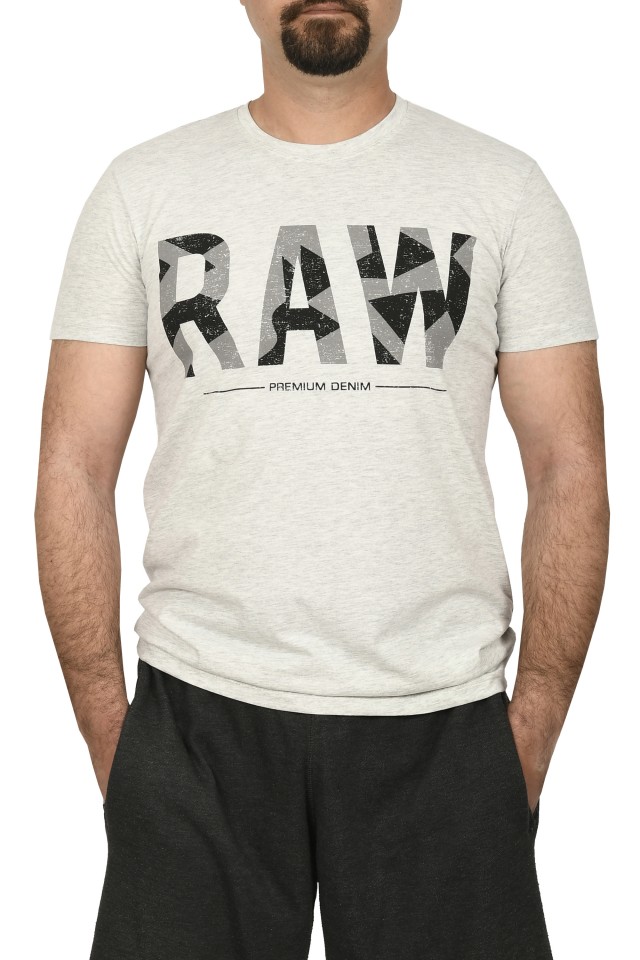 Reducere 25% – Tricou slim fit cu imprimeu RAW, gri (Marime tricou: XL) 1 Tricou slim fit cu imprimeu RAW