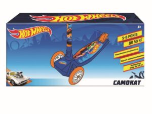 Trotineta Hot Wheels pentru baieti cu 3 roti si rucsac