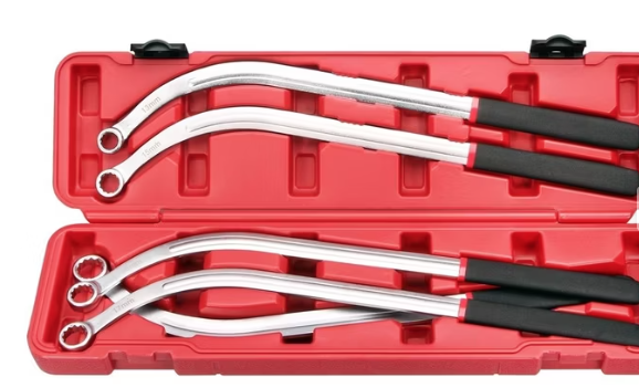 Reducere 55% - Trusa 5 chei inelare pentru curele dimensiuni 13 15 16 17 19 mm lungime 470 mm 1 Trusa 5 chei inelare pentru curele dimensiuni 13 15 16 17 19 mm lungime 470 mm