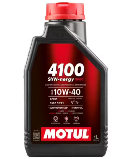 Reducere 20% – Ulei motor MOTUL 4100 SYN-nergy SPEC 10W40 1L 1L 1 Ulei motor MOTUL 4100 SYN-nergy SPEC 10W40 1L 1L