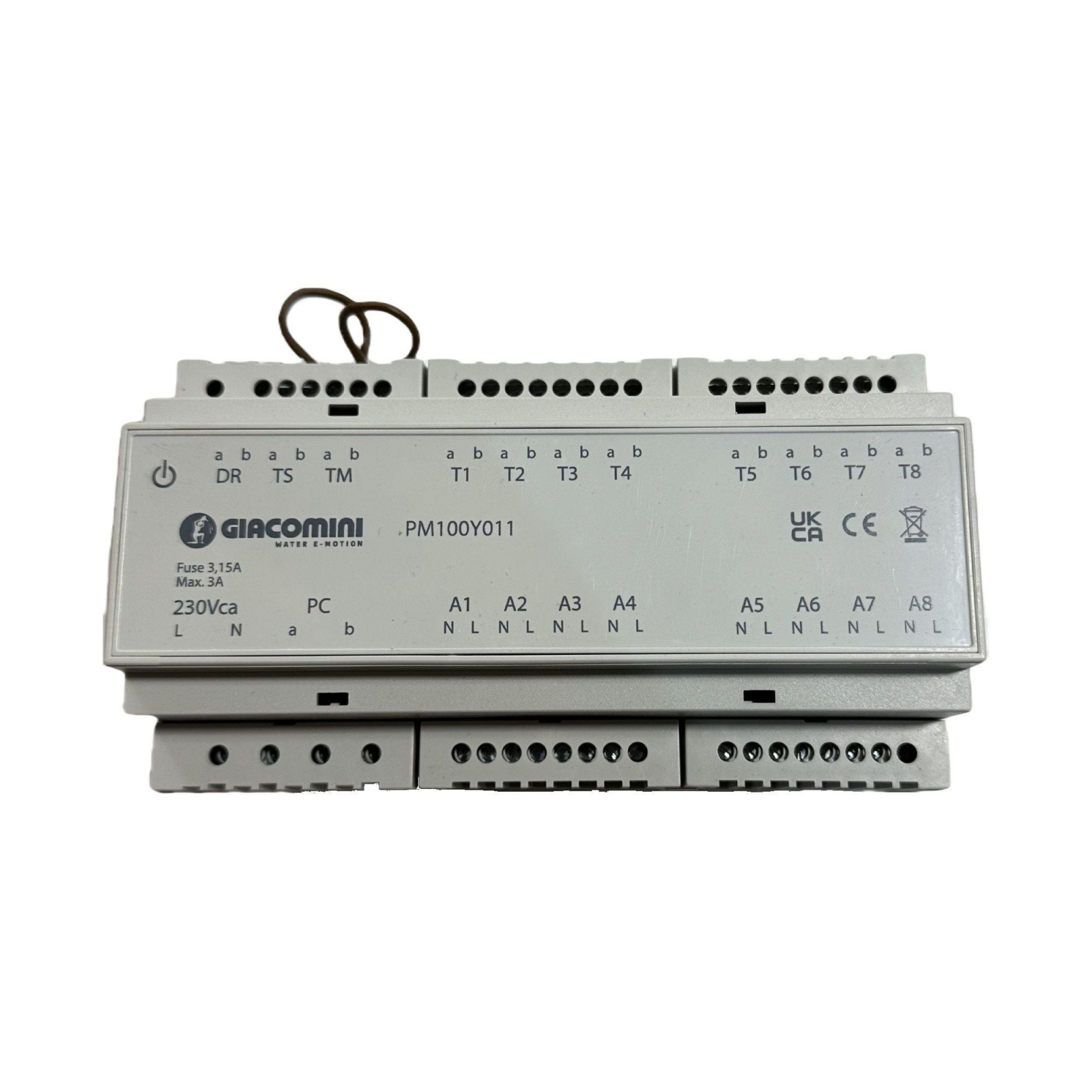 Reducere 15% - Unitate de control Giacomini PM100Y011 pentru incalzire in pardoseala 8 zone cu intarziere pompa 4 minute, intrari termostat iesiri actuatoare 1 Unitate de control Giacomini PM100Y011 pentru incalzire in pardoseala 8 zone cu intarziere pompa 4 minute