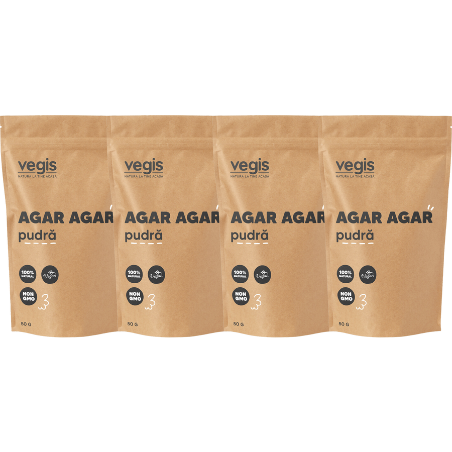 Reducere 20% - Pachet Agar Agar Pudra 200g (4 x 50g) 1 Pachet Agar Agar Pudra 200g (4 x 50g)
