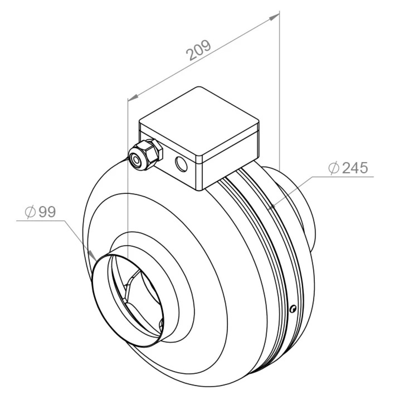 Reducere 20% – Ventilator in-line circular de tubulatura,Ruck Rs, 250 mc/h - 230V/50Hz 2 Ruck Rs