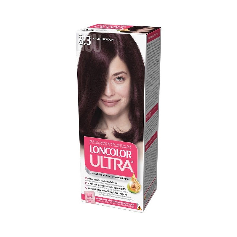 Reducere 20% - Vopsea de Par Permanenta Loncolor Ultra 3.3 Castaniu Violin, 100 ml 1 Vopsea de Par Permanenta Loncolor Ultra 3.3 Castaniu Violin