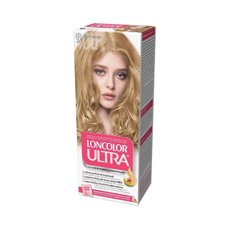 Reducere 20% - Vopsea de Par Permanenta Loncolor Ultra 9 Blond Deschis, 100 ml 1 Vopsea de Par Permanenta Loncolor Ultra 9 Blond Deschis