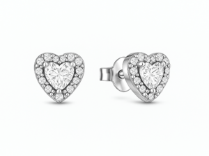Cercei White Heart Silver cu Argint