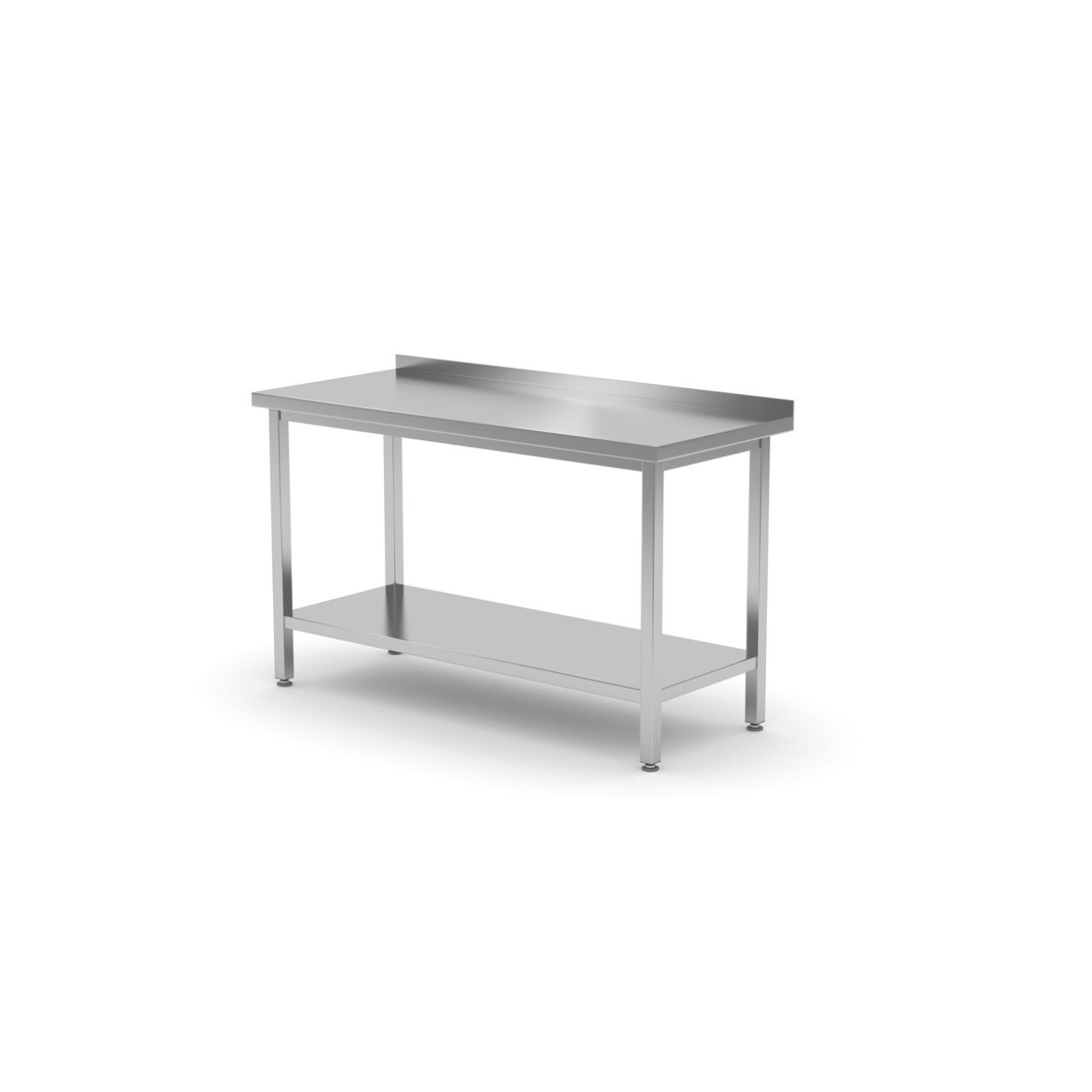 Reducere 43% – Masa de lucru inox, pentru perete, cu polita, 1800x700x850(h) mm 1 Masa de lucru inox