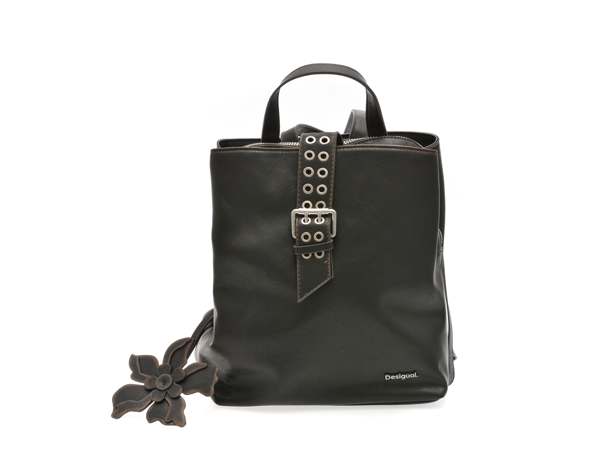 Reducere 48% – Rucsac DESIGUAL maro, SAKP11, din piele ecologica 1 Rucsac DESIGUAL maro