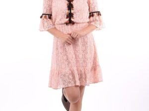 Rochie LaDonna eleganta din dantela cu ciucurasi colorati