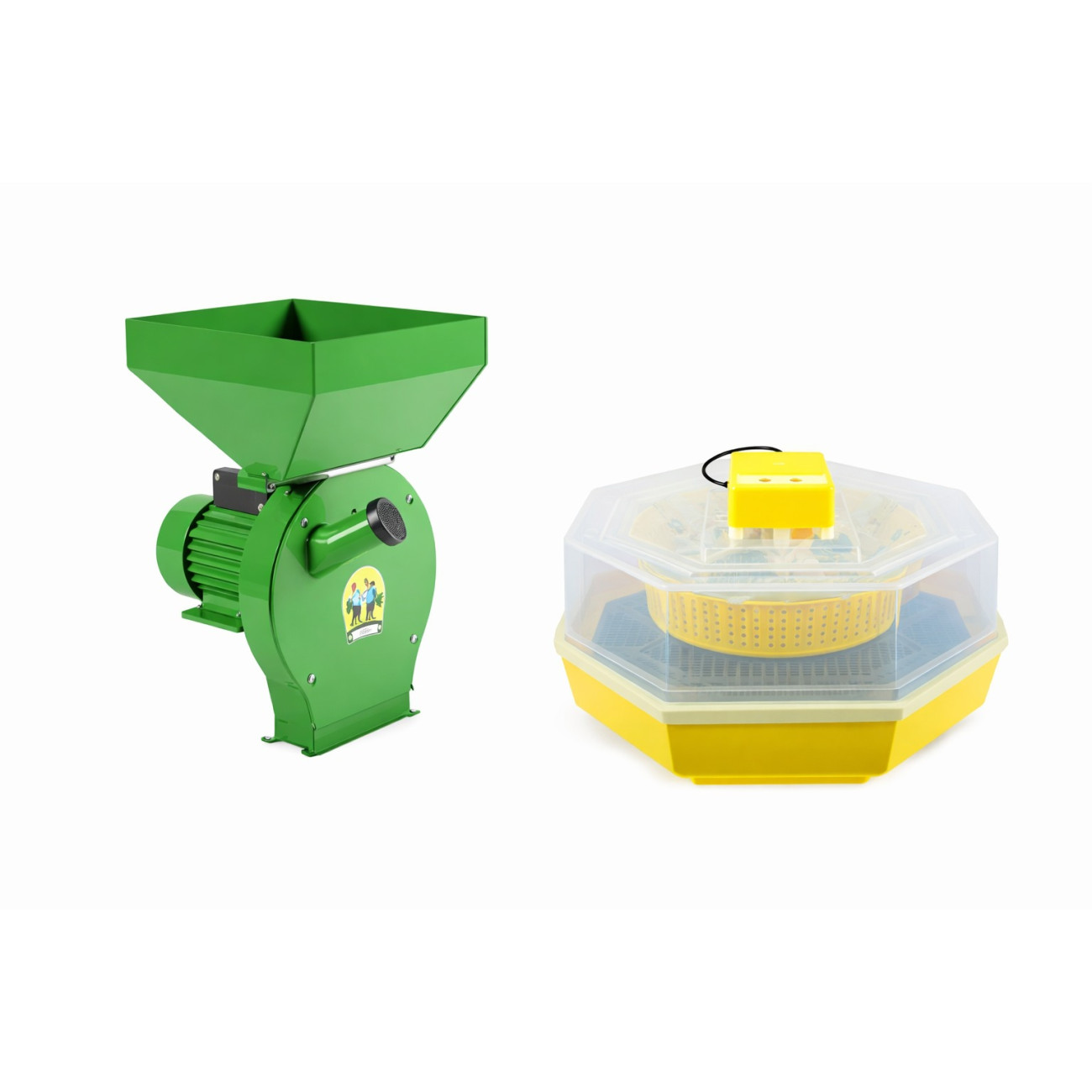 Reducere 20% - Set Moara cereale, uruiala si stiuleti, 3.9 KW, 20 ciocanele, 300 Kg/h, cu sac si cuva mare + Incubator - Clocitoare Oua Cleo 5 Simplu, Micul Fermier 1 Set Moara cereale