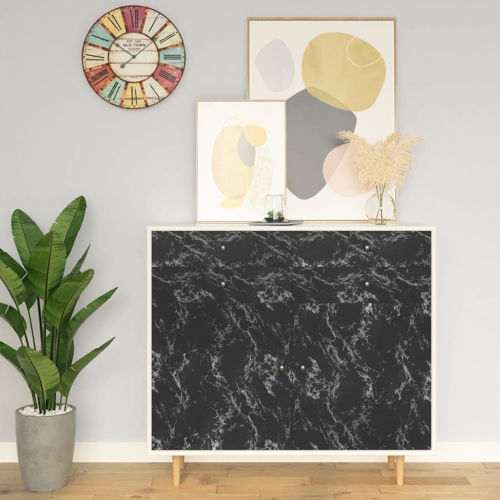 Reducere 77% - Gossi folie de mobilier autoadeziva, negru piatra, 500x90 cm, pvc 1 Gossi folie de mobilier autoadeziva