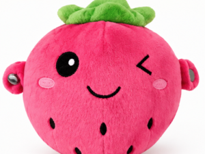 Jucarie Interactiva din Plus CAPSUNA Fruit Sensing Rhythm Toy Sunete Reactie la Atingere ROZ