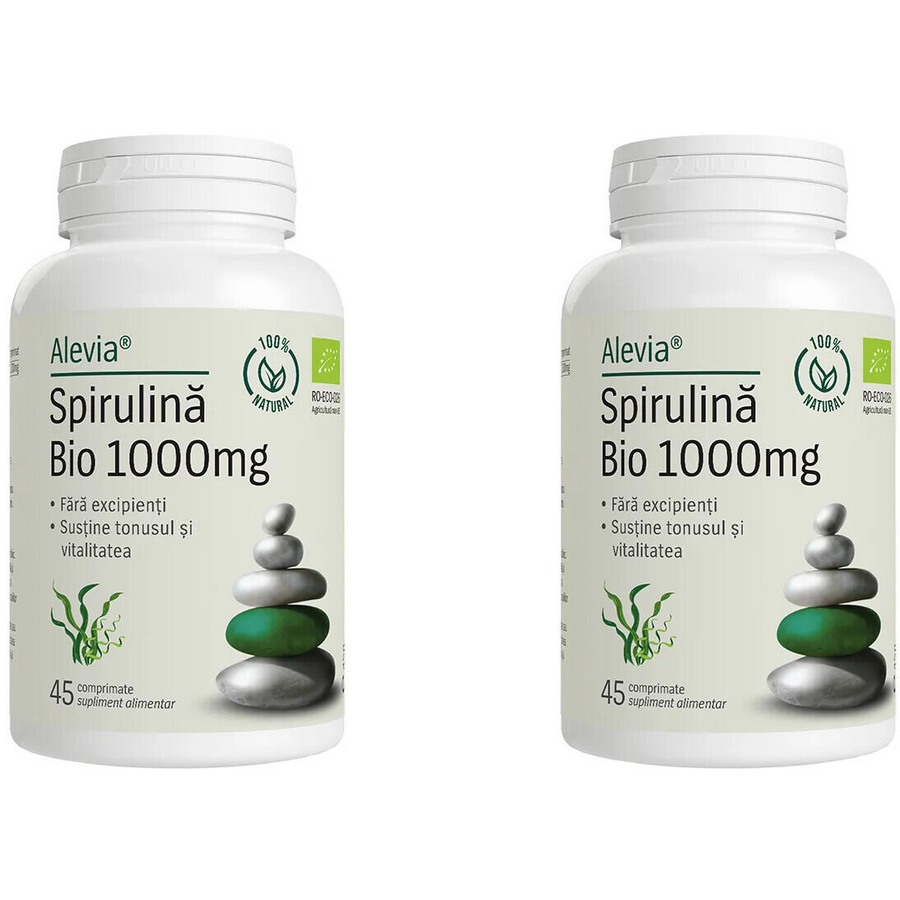 Reducere 22% – Pachet Spirulina 1000mg Ecologica/Bio 45cpr + 45cpr 1 Pachet Spirulina 1000mg Ecologica/Bio 45cpr + 45cpr