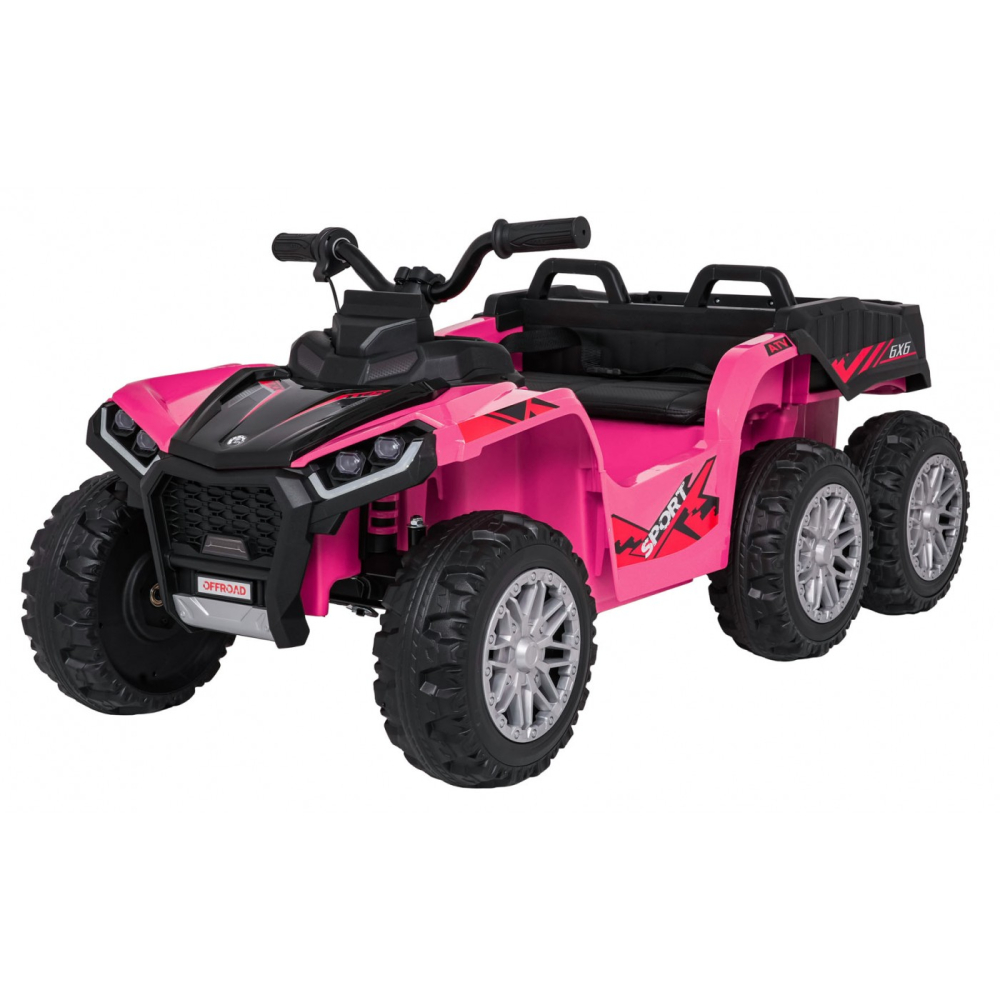 Reducere 25% – ATV electric pentru copii 2-6 ani, Kinderauto FarmQuad 6x6, 180W, 12V 14AH, roti EVA, culoare roz 1 ATV electric pentru copii 2-6 ani