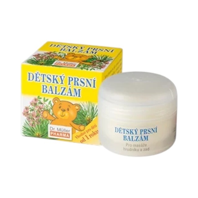 Reducere 25% – Balsam pentru confort respirator copii, destinat masajului pieptului și spatelui, cu unt de shea și uleiuri esențiale, 50 ml, Dr. Müller Pharma 2 destinat masajului pieptului și spatelui