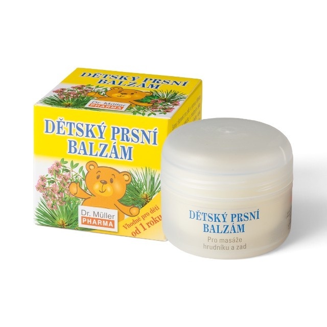 Reducere 25% – Balsam pentru confort respirator copii, destinat masajului pieptului și spatelui, cu unt de shea și uleiuri esențiale, 50 ml, Dr. Müller Pharma 1 Balsam pentru confort respirator copii