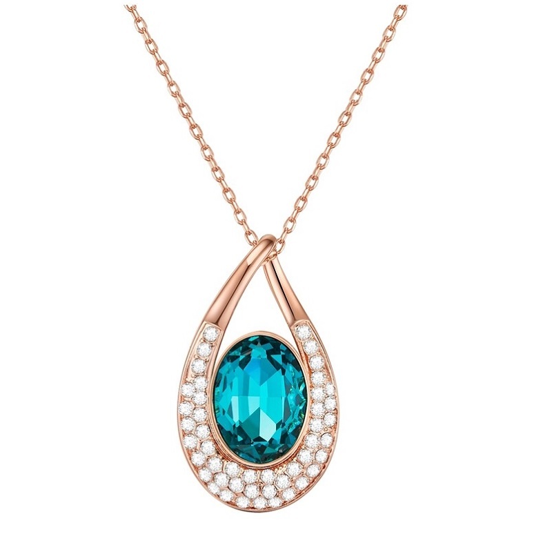 Reducere 25% – Colier albastru Vanessa, placat cu aur roz 1 Colier albastru Vanessa