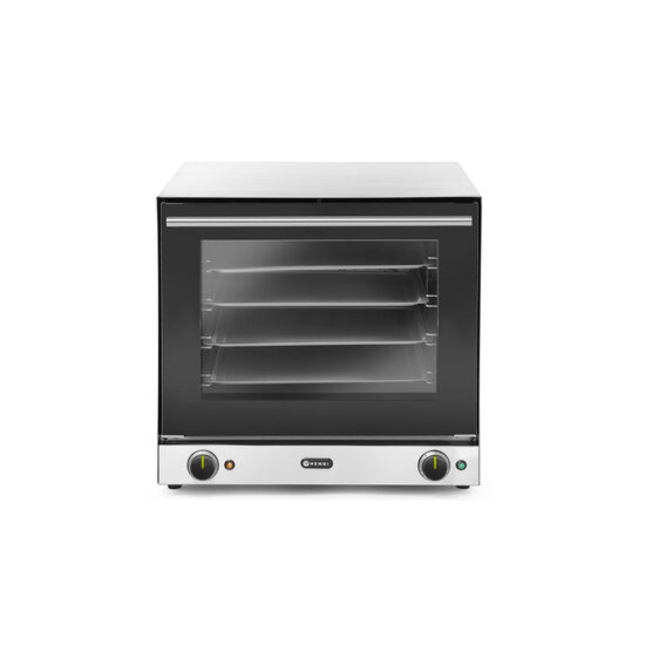 Reducere 30% – Cuptor Inox cu Convectie, H90, 2670 W cu 4 Tavi, 2 Elemente Incalzire, 2 Ventilatoare, Termostat Reglabil 50-300 gr C, Timer 0-120 min 1 Cuptor Inox cu Convectie