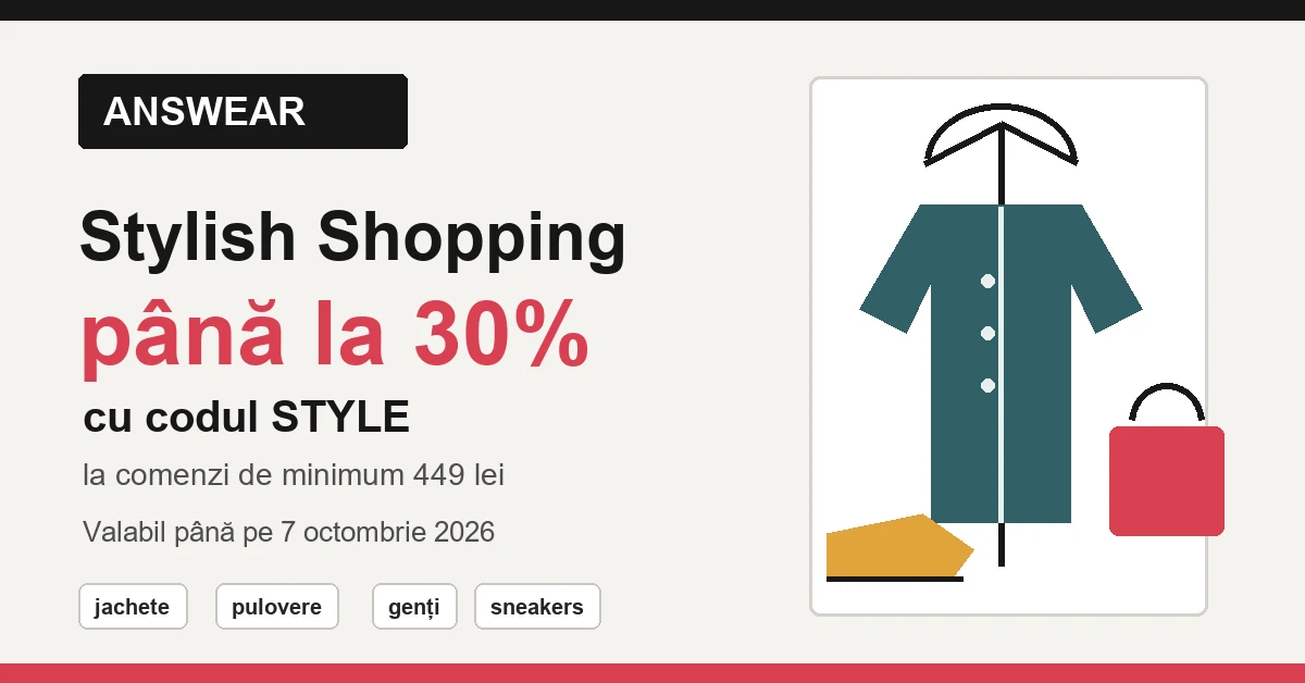Answear Stylish Shopping: până la 30% reducere cu codul STYLE