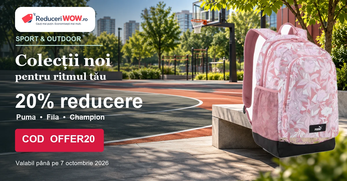 Sport Depot: 20% reducere la Puma, Fila și Champion cu codul OFFER20