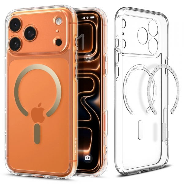 Reducere 28% - Husa MagSafe pentru Apple iPhone 17 Pro Max, Spigen, Ultra Hybrid, Aurie Transparenta ACS10284 1 Husa MagSafe pentru Apple iPhone 17 Pro Max