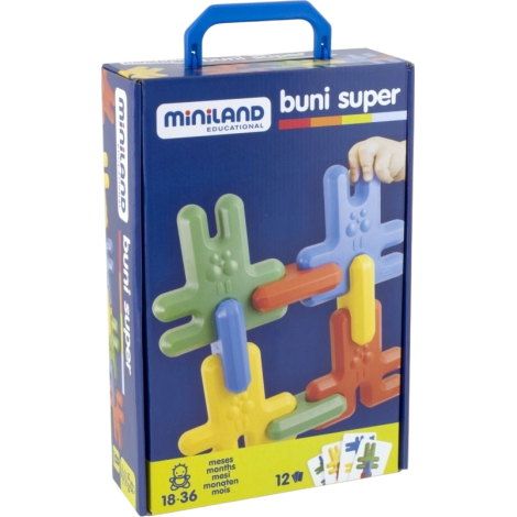 Reducere 50% - Iepurasi mari de imbinat si construit, 18 luni+, 8 bucati, Miniland educational 32224 1 Iepurasi mari de imbinat si construit