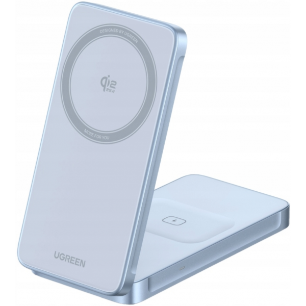 Reducere 20% - Incarcator Retea Wireless UGREEN MagFlow 2in1, 25W, Albastru, Resigilat 1 Incarcator Retea Wireless UGREEN MagFlow 2in1