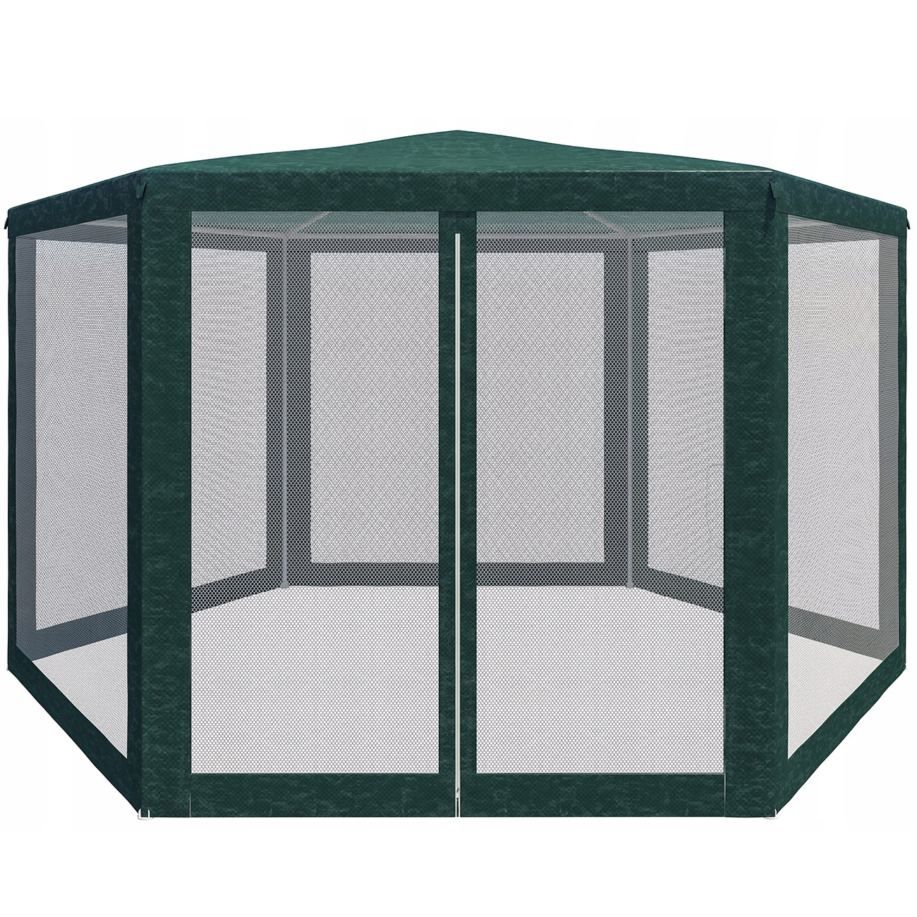 Reducere 20% – Pavilion cu plasa anti-insecte, fermoar, hexagonal, 200cm, Verde 1 Pavilion cu plasa anti-insecte